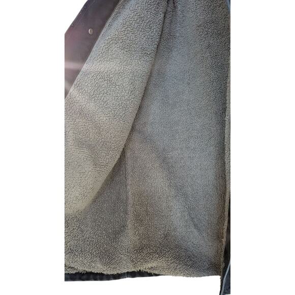 Cinch Duck Canvas Black Fleece Lined Jacket Work Wear Pockets Collared Large - Picture 4 of 9